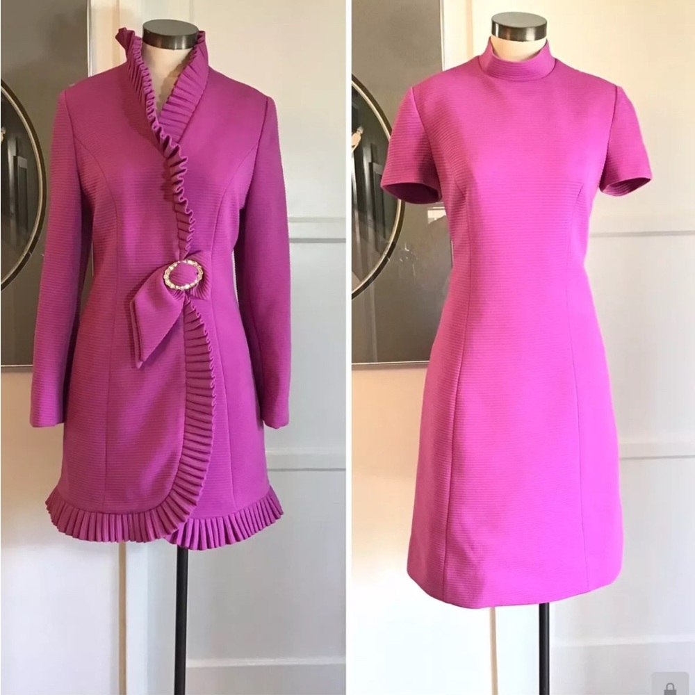 Vintage Lilli Ann Jacket & Dress Set Suit Blazer Coat Mad Men MCM